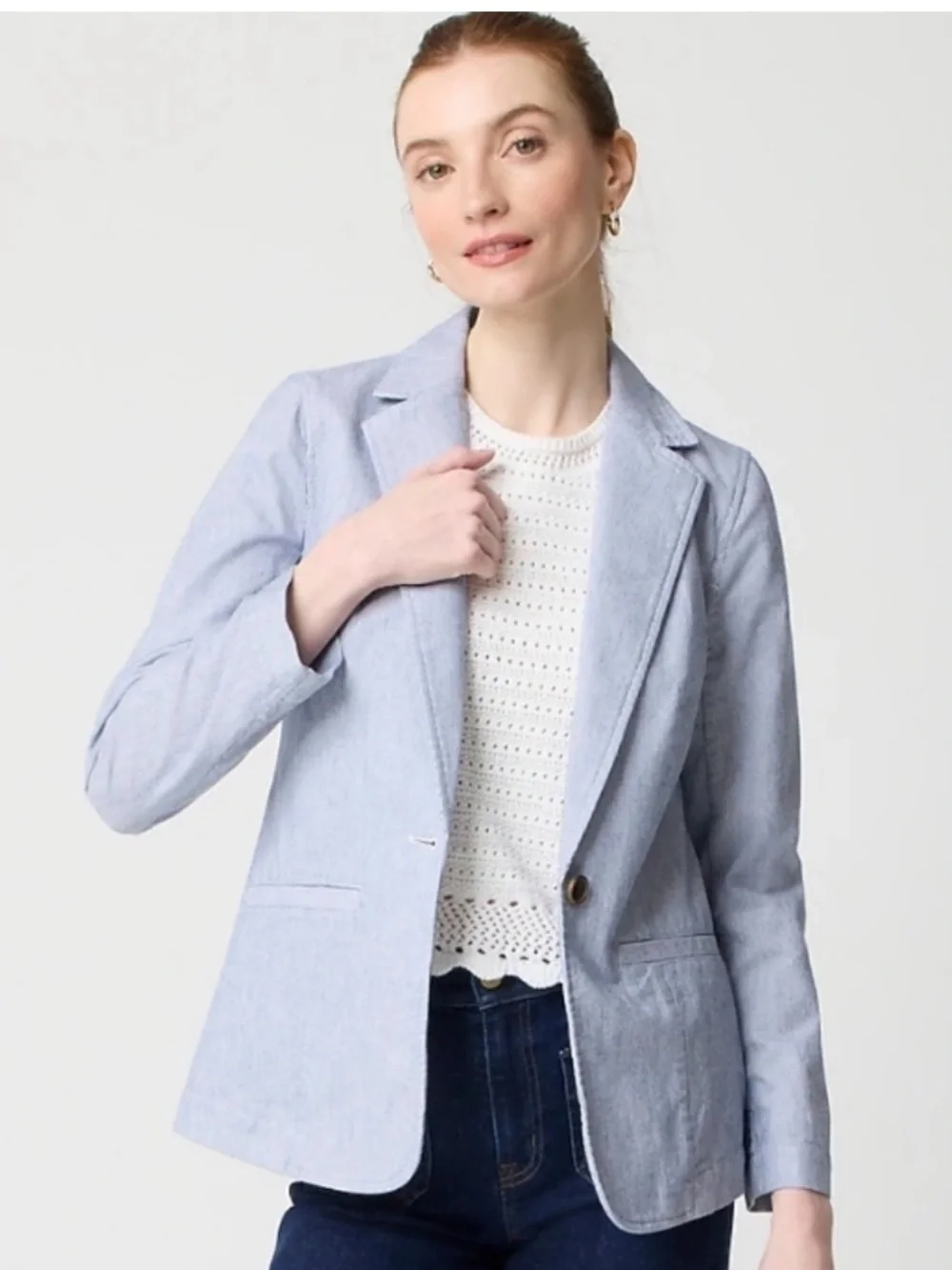 J. Crew Cotton-blend stretch relaxed blazer
